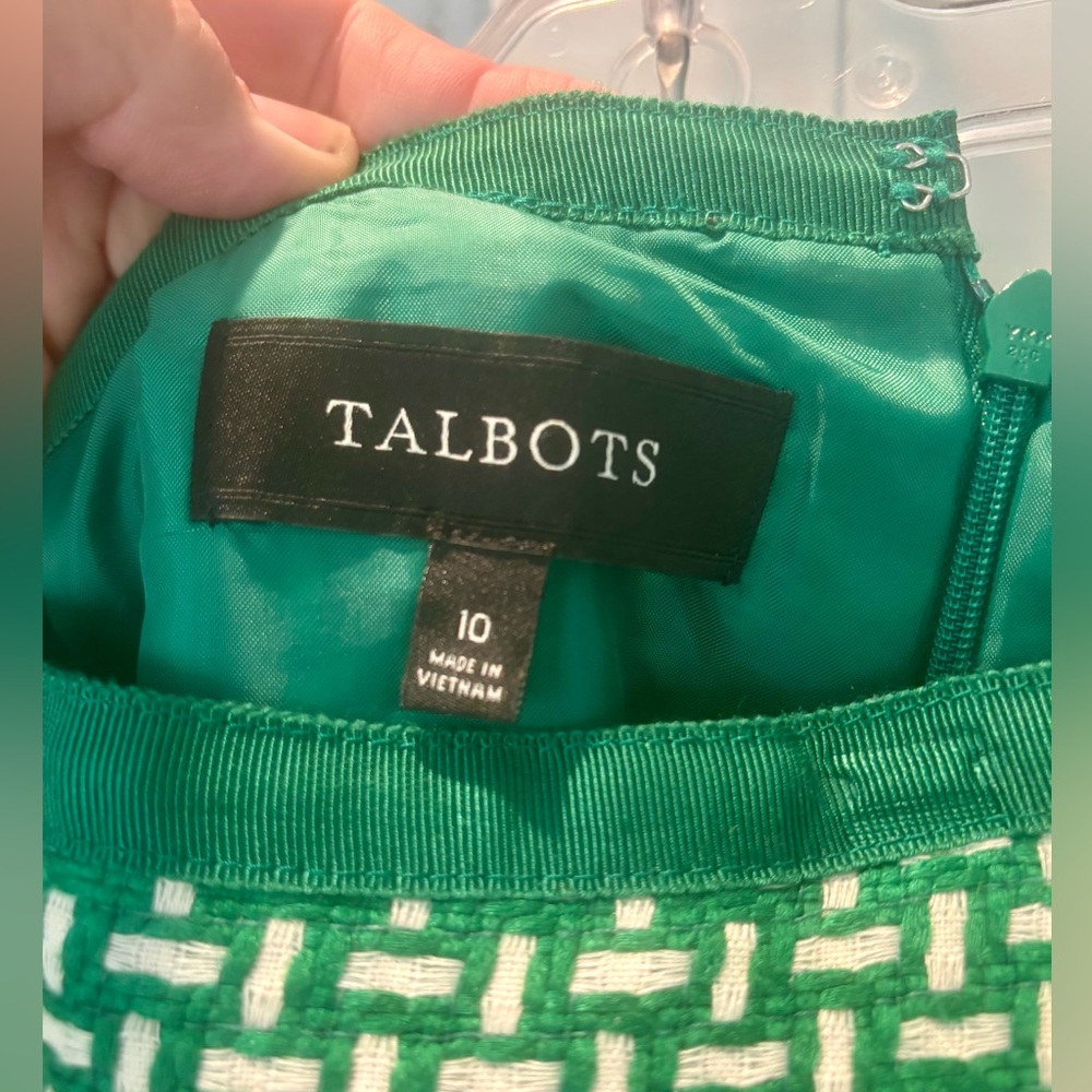 Talbots Green Geometric Pencil Skirt - Picture 2 of 8